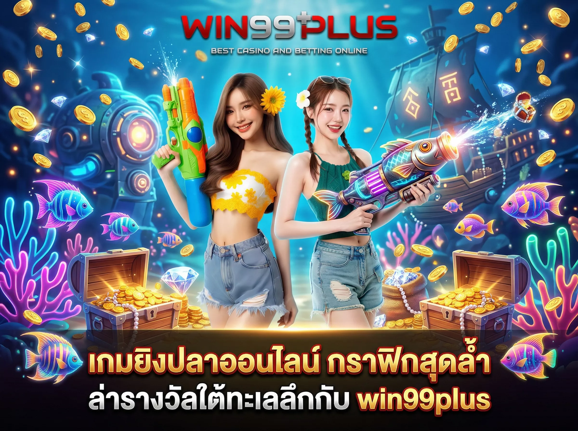 เกมยิงปลาออนไลน์ กราฟิกสุดล้ำ ล่ารางวัลใต้ทะเลลึกกับ win99plus
