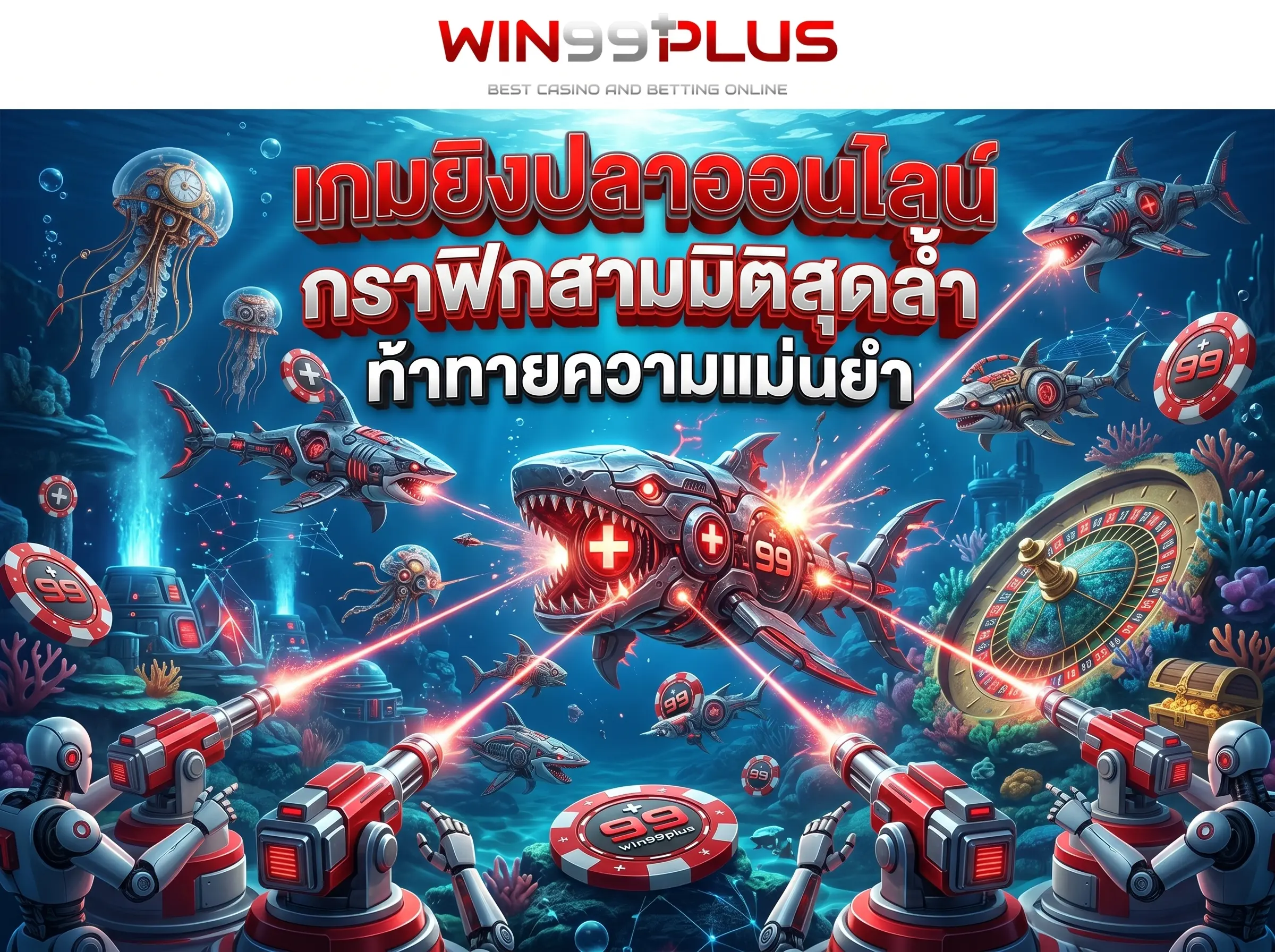เกมยิงปลาออนไลน์ กราฟิกสามมิติสุดล้ำ ท้าทายความแม่นยำที่ win99plus