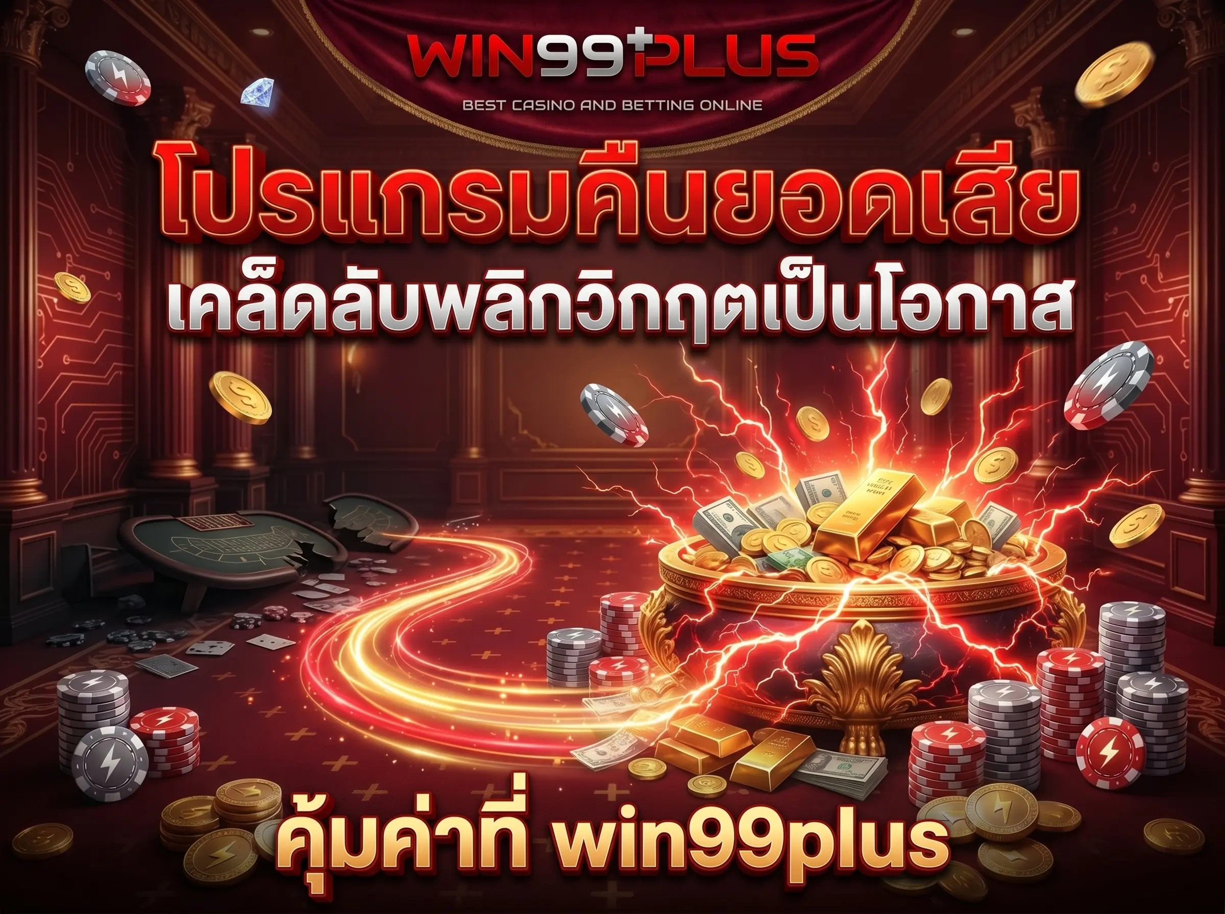 โปรแกรมคืนยอดเสีย เคล็ดลับพลิกวิกฤตเป็นโอกาส คุ้มค่าที่ win99plus
