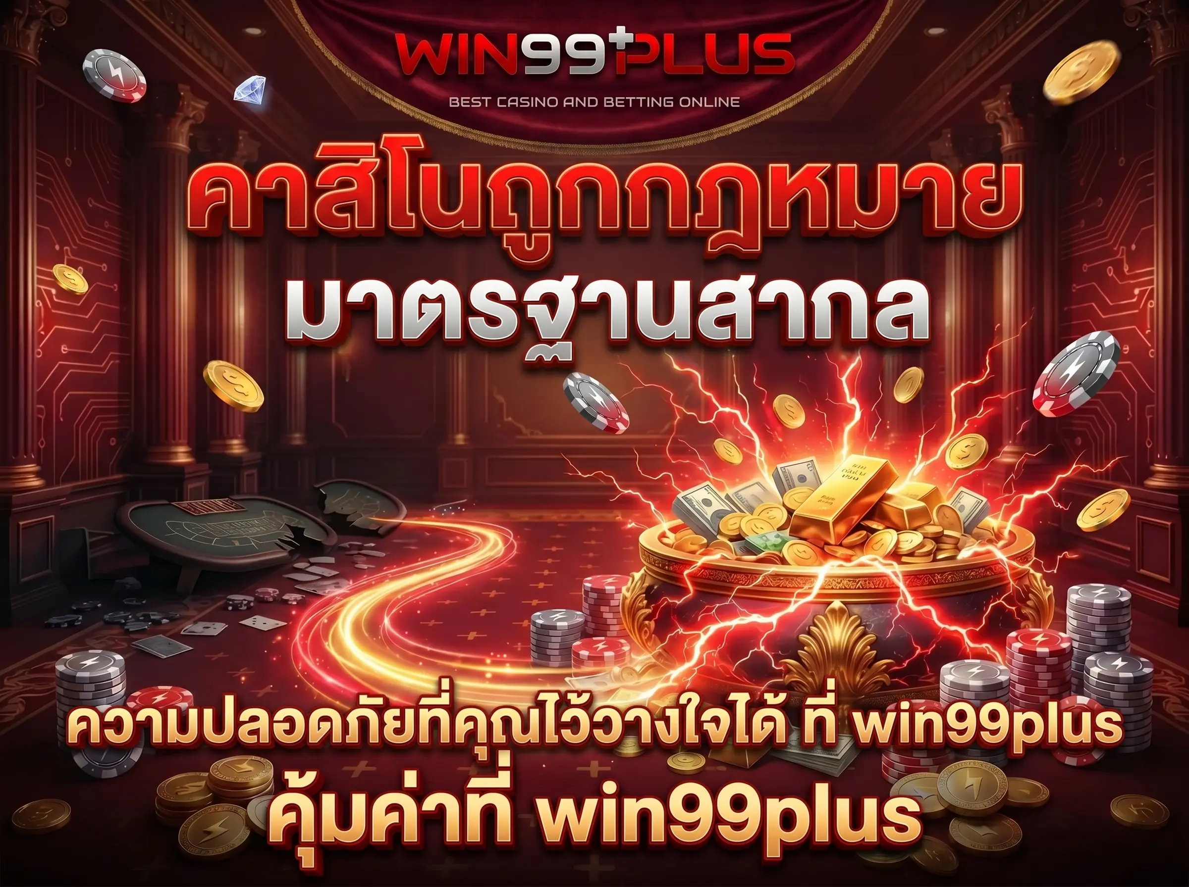 คาสิโนถูกกฎหมาย มาตรฐานสากล ความปลอดภัยที่ win99plus