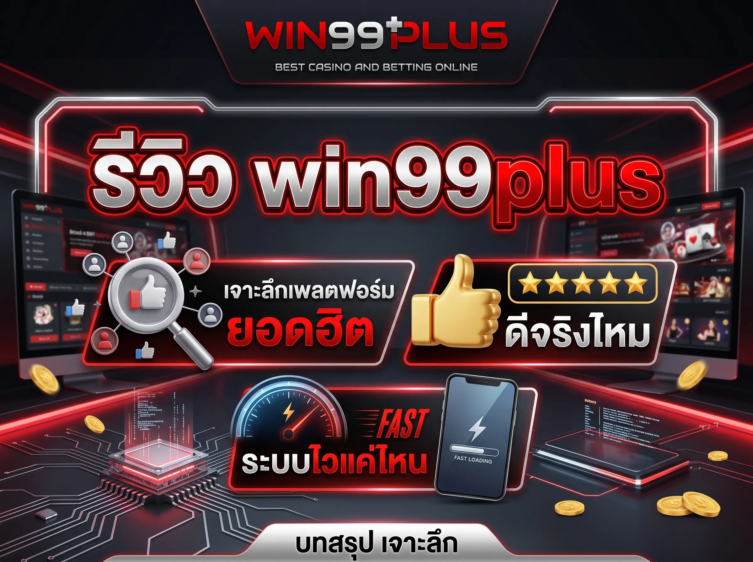 รีวิว win99plus เจาะลึกแพลตฟอร์มยอดฮิต ดีจริงไหม ระบบไวแค่ไหน