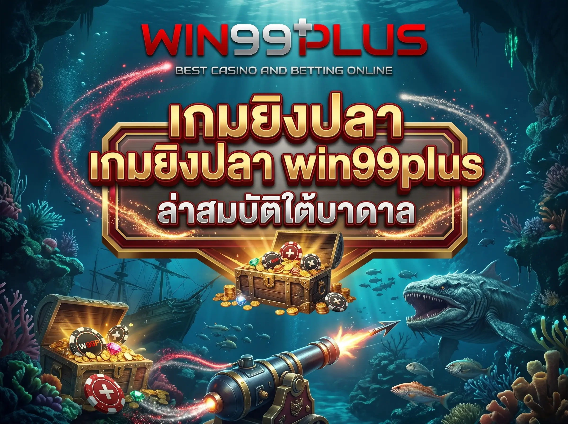 เกมยิงปลา win99plus ล่าสมบัติใต้บาดาล ภาพสวยสมจริง
